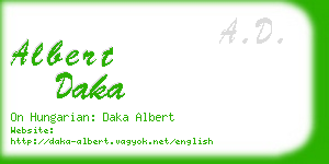 albert daka business card
